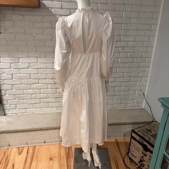 Danielle Bernstein White Boho Prairie Dress Sleeve Maxi Cottagecore Romantic - Picture 15 of 15